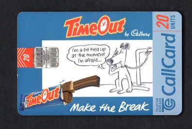 1998 Ireland 20 unit Cadburys' Timeout (Schlumberger SC7) Call Card Used. Telecom Eireann card number 1211
