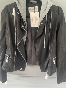 Leather biker jacket