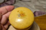 Vintage Mid Century Italian Alabaster Trinket / Jewelry Box With Flowers