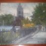 a oil painting on board by a dublin artist norman teeling malhide church Image 2