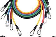 Resistance Bands Set 5pcs with Handle Strength Exercise Resistance Band Training Fitness Tubes Tension Bands Workout Gym Equipment Men and Women for Home Use Physical Training Cable (FREE POSTAGE)