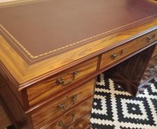 Beautiful Walnut Pedestal Desk Classic Executive Style