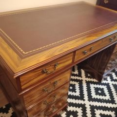 Beautiful Walnut Pedestal Desk Classic Executive Style