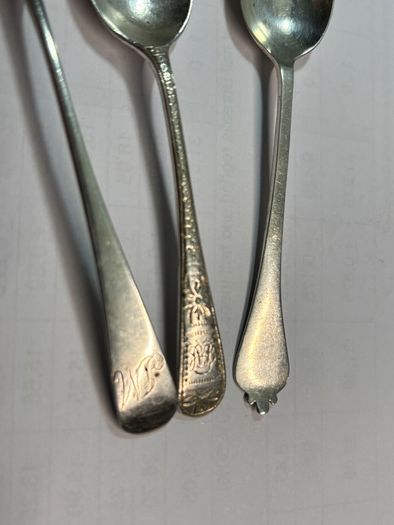 3 solid silver tea spoons