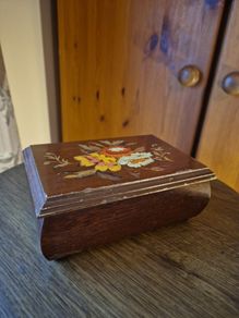 Vintage Wooden Jewellery Box with a Mirror