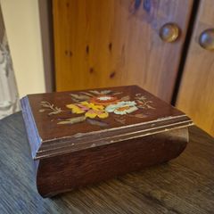 Vintage Wooden Jewellery Box with a Mirror