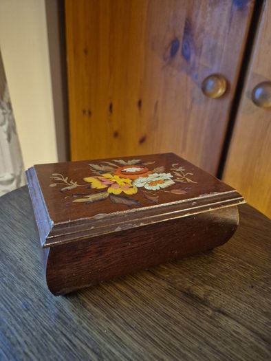 Vintage Wooden Jewellery Box with a Mirror