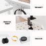 Electric Standing Desk 80x60 cm Low Height 48-75 Adjustable with Wheels Hooks Stand Up Memory Handset for Home Office White Image 6