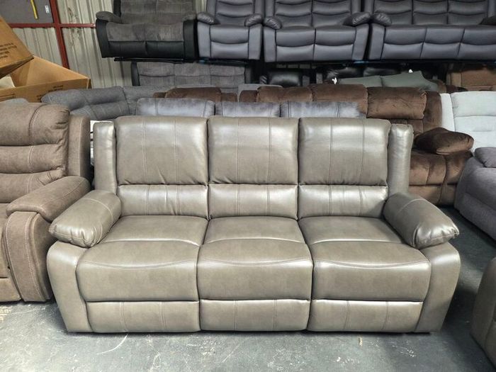 New 3+2+1 Grey Or Black Leather Recliner Sofa Sets