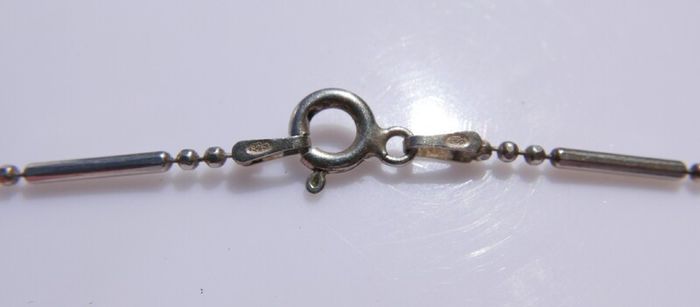 Vintage High Quality  Sterling Silver 925 Bead Necklace  length 20" - 3,62g