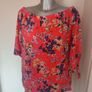 Colours of the world red floral top size UK16 EU44 Postage included Image 3