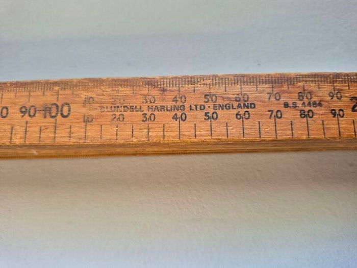 Vintage Blundell Harling 2m Wooden Folding Ruler  BS 4484 Metric