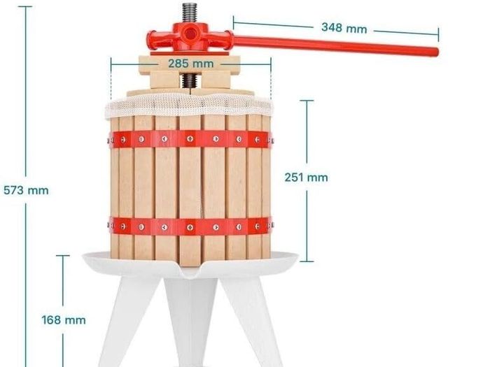 12L Manual Fruit Press Wine Cider Juice Maker Stainless Steel Crusher
