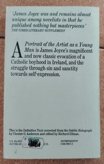 James Joyce - A Portrait of the Artist (Vintage 1979 Panther - Inscribed 1980)