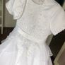 Girls Communion Dress with hoop and waistcoat Image 2