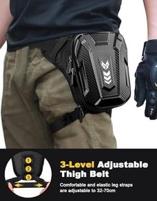 Drop Leg Bag, [Expandable Storage] Motorcycle Leg Bag, EVA Hardshell Durable Hiking Waist Pack, Reflective Strip & Adjustable Strap, Hip Pouch for Men Women Cycling Running Traveling