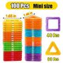 100PCS MAGNA TILES Montessori Education Magnetic Building Blocks DIY Magnets Toys Mini Size Designer Construction Set Gifts for Kids Image 2