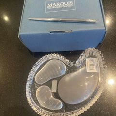 Waterford marquis Crystal sandpit with metal pen
