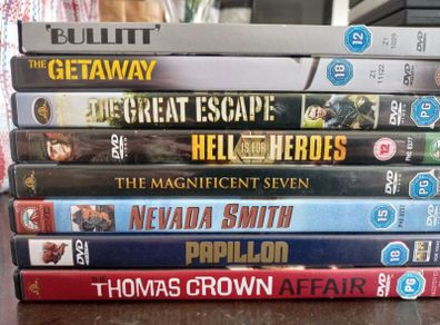 Steve McQueen DVD Collection Bundle Bullitt Great Escape Magnificent Seven Etc