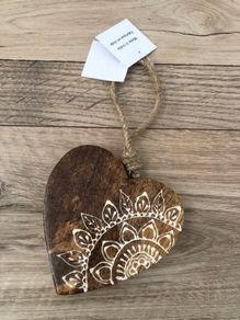 Hanging wooden heart