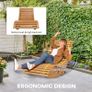 Outdoor Rocking Chair w/ Slatted Seat, Wooden Rocking Chair, 130cm x 60cm x 60cm, Teak Image 5