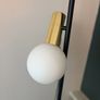 Made.com Modern Floor Lamp. Black & Brass with Frosted Glass Globe Image 3