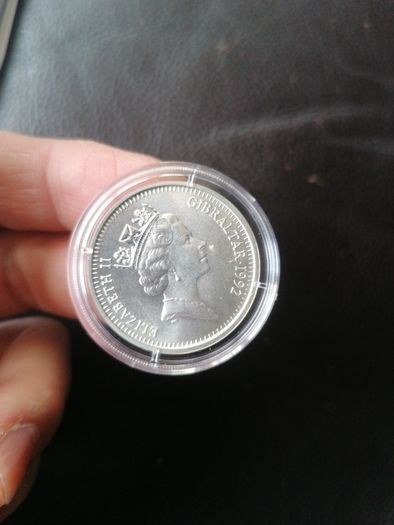 1992 Gibraltar Silver Proof 14 ECUS Coin