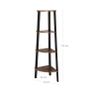 Industrial Design Corner shelf 4 shelves  corner shelf, stand shelf, bookshelf, ladder shelf with 4 shelves, easy assembly, sturdy steel frame, living room, bedroom, balcony, industrial design, vintage brown-black Image 3