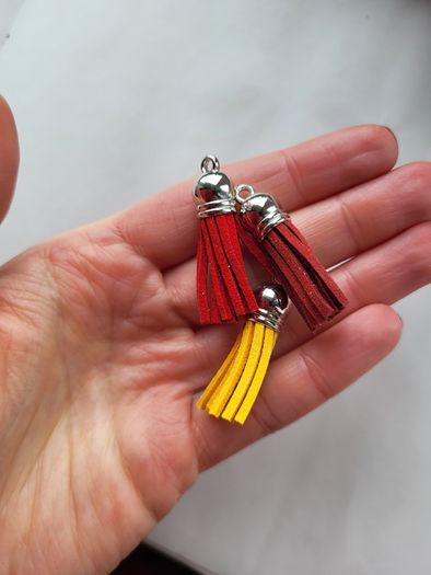Faux leather tassel for making jewelry and other crafts 3pcs NEW