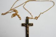 Vintage Crucifix Pendant Gold Plated Necklace