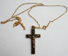 Vintage Crucifix Pendant Gold Plated Necklace
