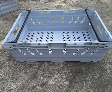 Grey heavy duty stacking crates 2 euro 50 cent each