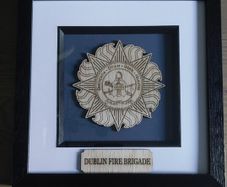Dublin Fire Brigade Laser Engraved Badge Frame