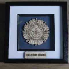 Dublin Fire Brigade Laser Engraved Badge Frame