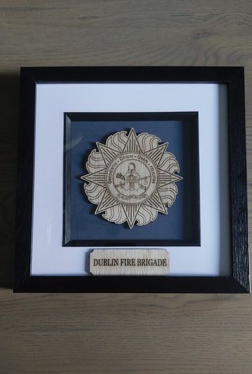 Dublin Fire Brigade Laser Engraved Badge Frame