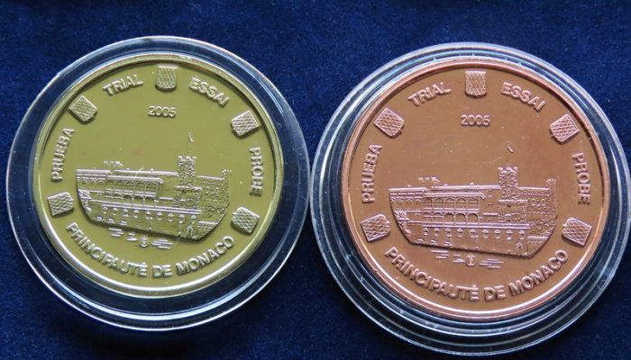 Monaco Set Trial Probe Essai Pattern Euro coins complete set 2005