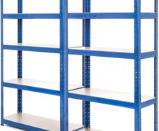 2 Bay Heavy Duty Steel Shelving Garage Racking Unit 150kg per shelf (5 Levels 1500mm H x 750mm W x 300mm D)