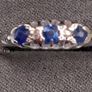 18ct white gold blue sapphire and diamond ring size R Image 2