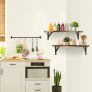 Corner Floating Shelves Wall Mounted Set of 4, Rustic Wood Wall Storage Shelves for Living Room, Bedroom, Bathroom, Kitchen, Office, and More Image 3