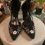 Floral Embroidery Detail Strappy Pumps Image 2
