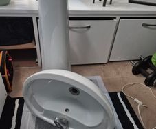 bathroom basin with pedestal