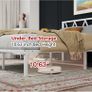 King Size Bed Frame with Headboard, Heavy Duty Metal Under Bed Storage, No Box Spring Needed, Easy Assembly, White Image 7