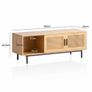 Modern 120cm Oak Effect TV Unit with Rattan Doors Image 6