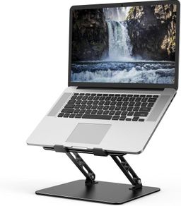 Adjustable Laptop Stand for Desk, Metal Foldable Laptop Riser, Portable Laptop Holder Desktop Book Stands, Ventilated Cooling Computer Notebook Stand