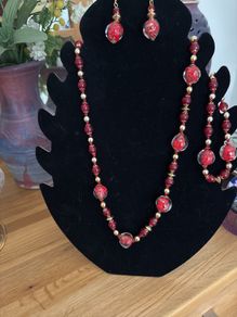 Murano Glass Necklace, Bracelet and Earring Set