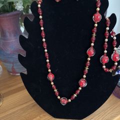 Murano Glass Necklace, Bracelet and Earring Set