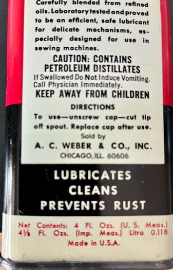 Vintage Pfaff Sewing Machine Oil Tin