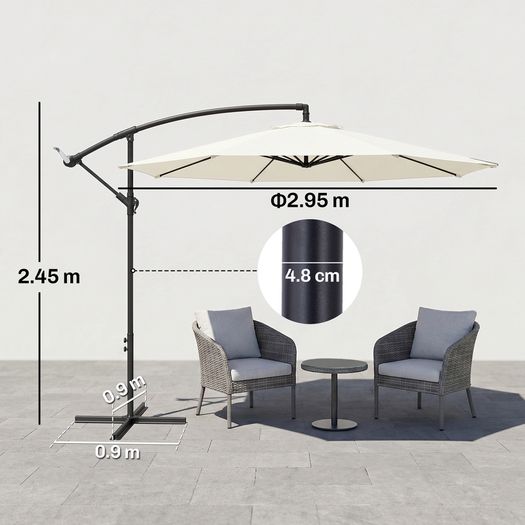 3M Umbrella Parasol Cream White