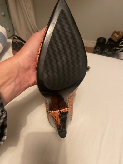 Mango snakeskin heels Leather