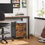 _Pedestal with 2 drawers on casters, Mobile Office Storage, for Documents, A4 Format, Hanging files, Industrial Style, Rustic Brown and Black Image 2